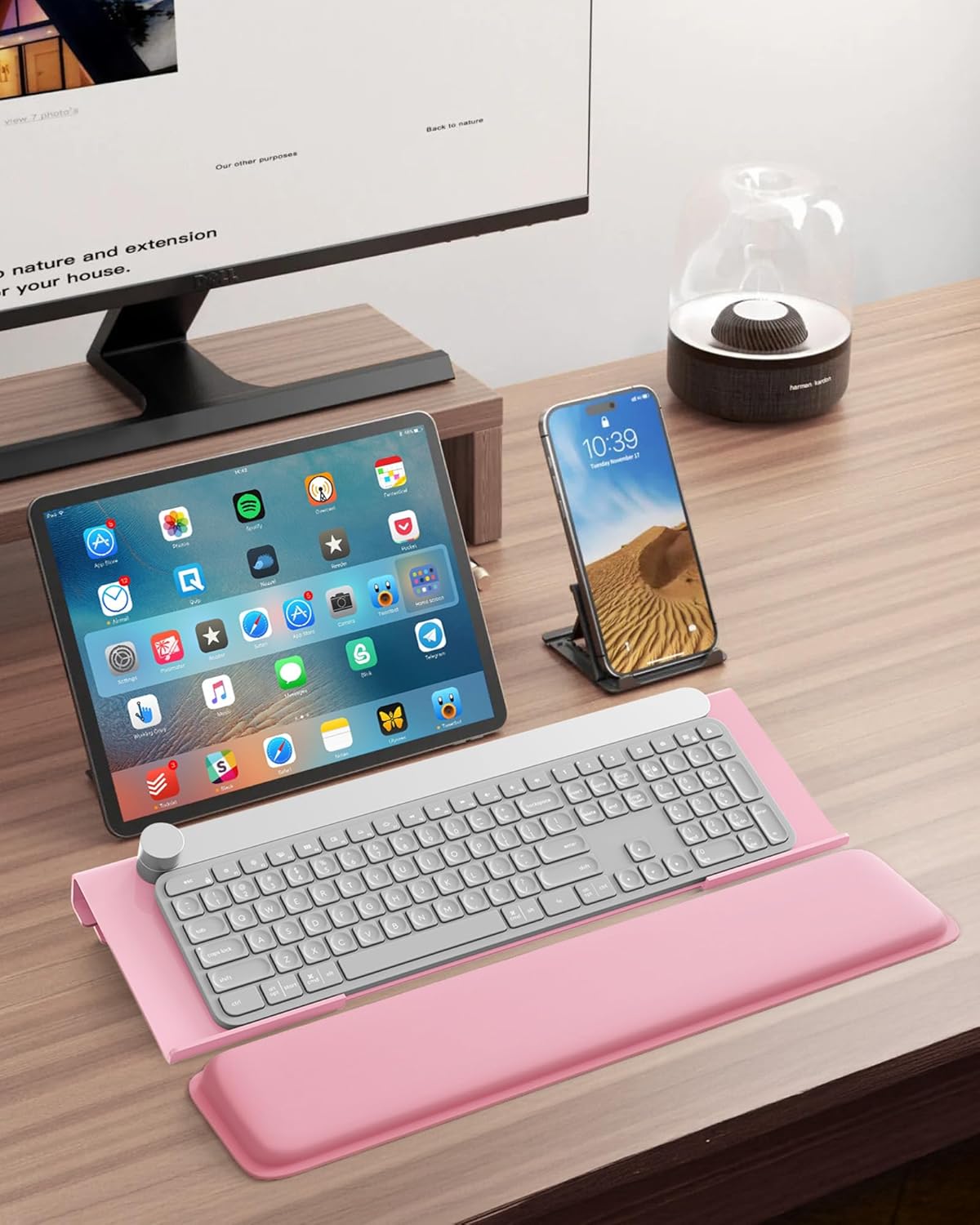 Laborio Computer Keyboard Stand for Desktop, 2-Level Height Adjustment Keyboard Wrist Rest, Non-Slip Key Board Riser Pad for Office, Gaming, and Home Desks