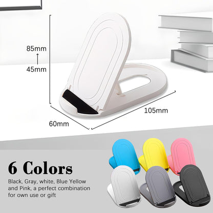 3 Pack Portable Cell Phone Stand Holder for Desk, Foldable Pocket-Sized Mount, Adjustable Multi Angle Stand for iPhone 16 15 14 13 Pro Max, 4-10”iPad Smartphone, Pink & Blue & Yellow