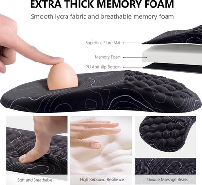 Mouse Pad Wrist Support, Laokiiy 2 in1 Keyboard Wrist Rest+ Ergonomic Mouse Pad, Non-Slip Wrist Rest for Computer Keyboard, Made Easy Typing & Relieve Wrist Pain（Banana Leaf Green）