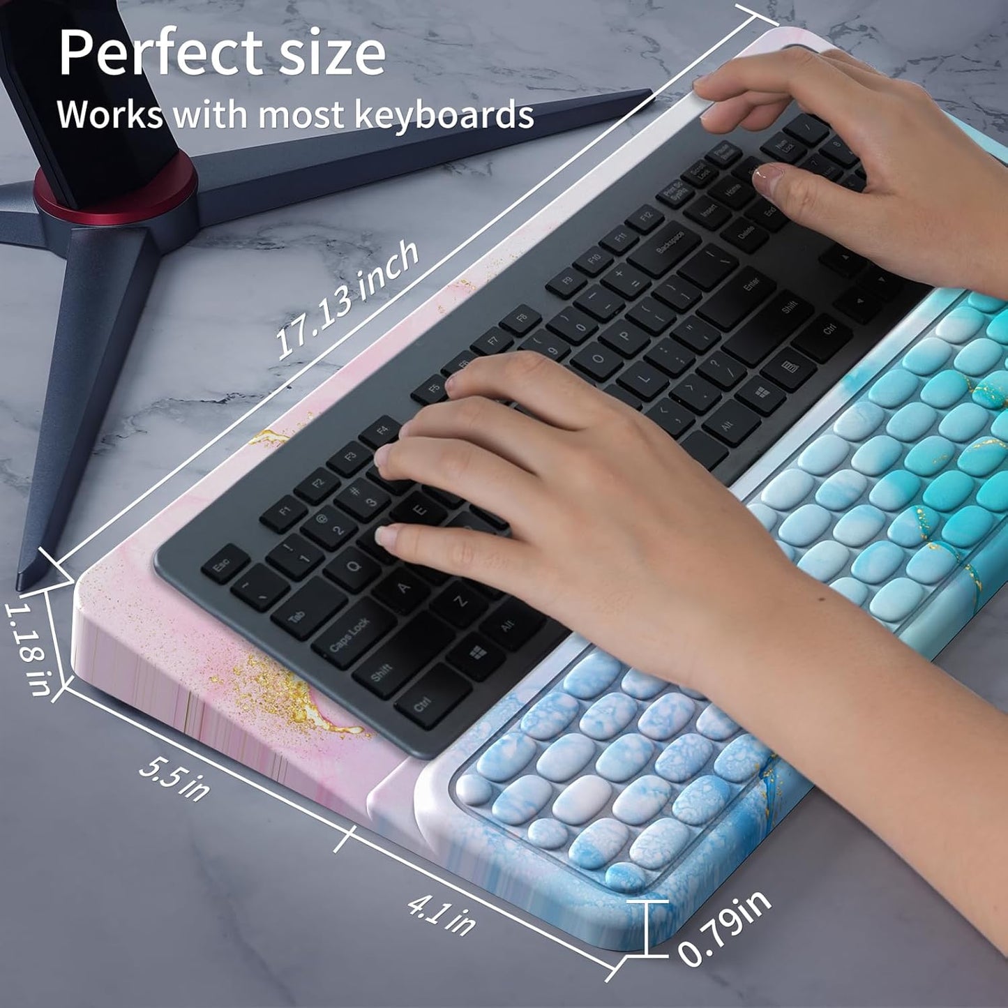 Keyboard Stand for Desktop, Keyboards Wrist Rest, Ergonomic Keyboards Holder for Easy Typing Working, Wrist pad for Keyboards with Comfortable Wrist Rest for Keyboard Pink