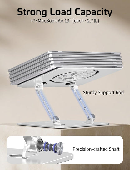 Aluminum Laptop Stand for Desk – Adjustable Ergonomic Laptop Riser, Foldable & Portable Holder Fit for MacBook & 10"-16" Laptops for Office, Home & Travel,Purple