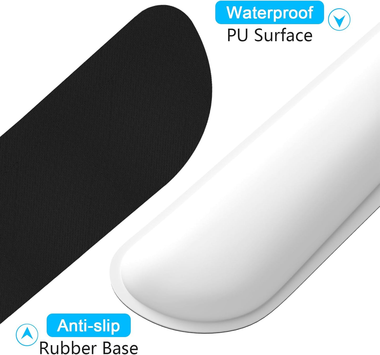 Dapesuom Keyboard Wrist Rest Set, Cute PU Leather Wrist Cushion for Computer Keyboard and Mousepad, Memory Foam Mouse Pad Rests Support with Non-Slip Base for Typing Pain Relief Laptop, Colonial White
