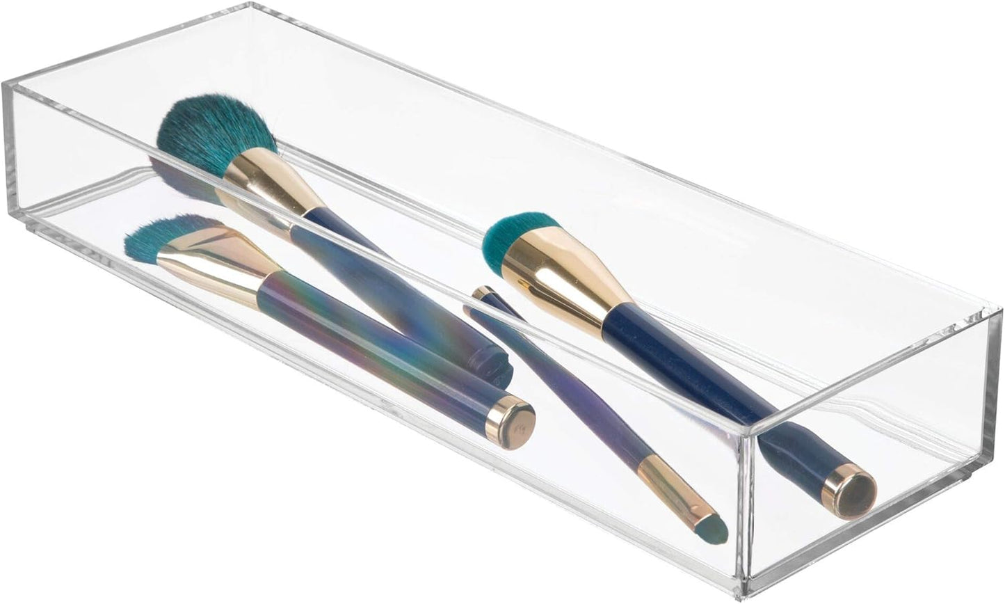 iDesign Clarity Drawer, Kitchen and Bathroom Organization Silverware, Spatulas, Gadgets, Large-Set of 2