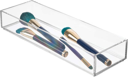 iDesign Clarity Drawer, Kitchen and Bathroom Organization Silverware, Spatulas, Gadgets, Large-Set of 2