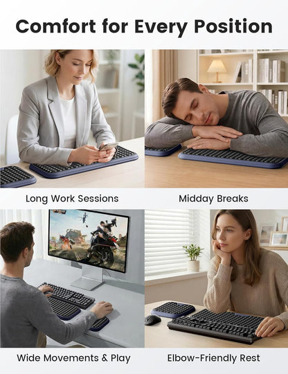 Vaydeer Wrist Rest for Keyboard and Mouse, Computer Ergonomic Wrist Support Pad, Soft Memory Foam Arm Cushion for Desk, Palm Hand Office Laptop Typing