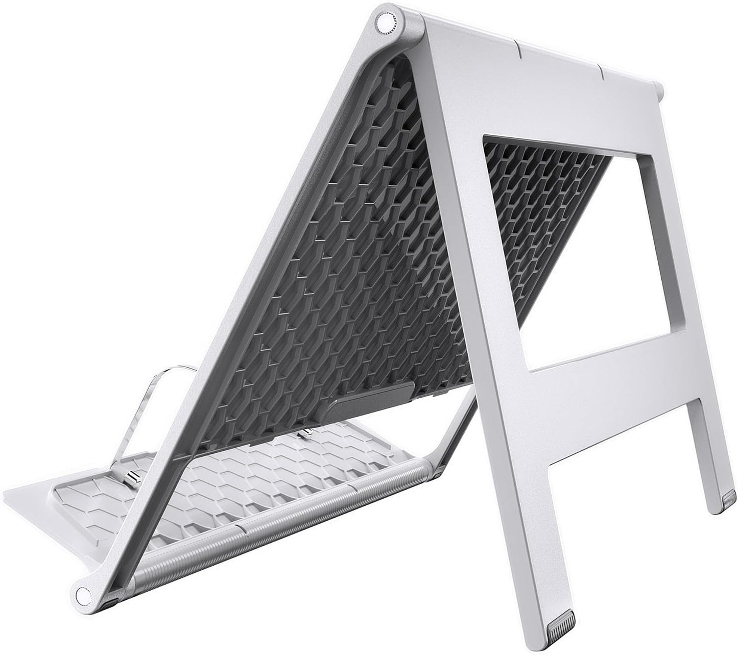 Readaeer Portable Book Stand Free Angle Adjustable Book Holder for Thick Textbook Collapsible Lightweight Book Rest (White)