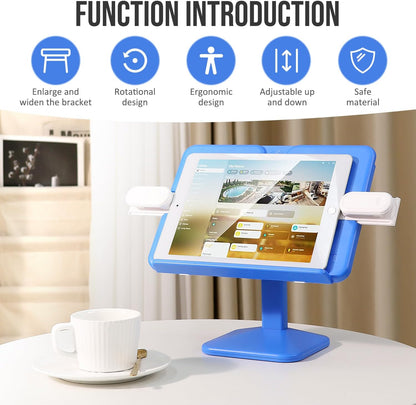 Tablet Stand Holder,Adjustable Foldable Lightweight iPad Laptop Book Stand for Desk,Monitor Holder Multi-Functional Rest Tray Recipes Textbook Cookbook Magazine Laptop Tablet DW (Grey)
