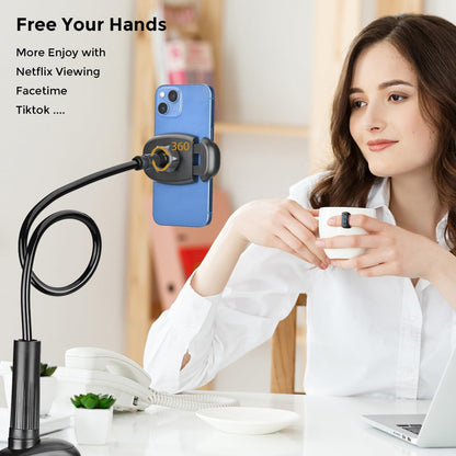 TONDA Phone Holder for Bed Desk, Gooseneck Phone Holder Stand with 33 inch Adjustable Flexible Long Arm Clip Clamp Bracket Mount for iPhone 15 Pro Max XR X 8 7 6 or Other 4-7" Devices