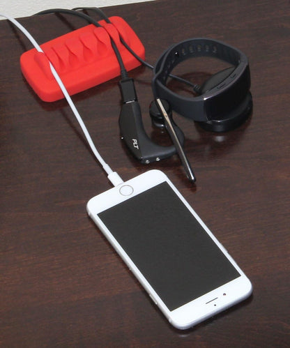 Heaviest Cable Organizer on The Market! Compact and Weighted Desktop Cord Holder and Cable Organizer, Eco-Friendly Silicone, No Bad Smell, Bundled with 4 Reusable Cable Ties! (Black)