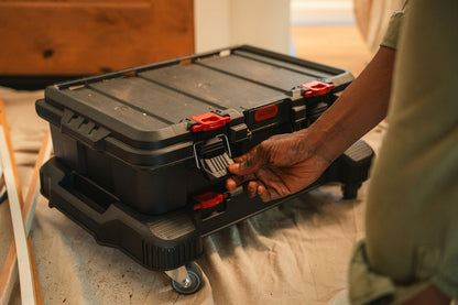 Keter Stack-n-Roll Two Drawer Tool Box for Small Parts and Power Tool Accessories, Fits Keter Modular Tool Storage System