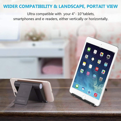 Cell Phone Stand Multi-Angle,【2 Pack】 Tablet Stand Universal Smartphones for Holder Tablets(6-11"), e-Reader, Compatible Phone XS/XR/8/8 Plus/7/7 Plus, Galaxy S8/S7/Note 8, Air, Mini, Pixel 2(Black)