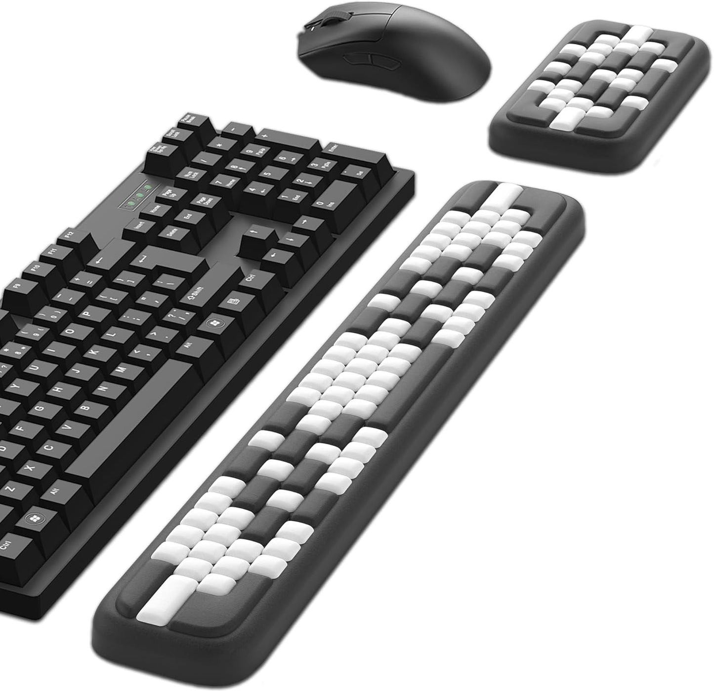 MEKASS Keyboard Wrist Rest, Ergonomic Wrist Pad, Soft Memory Foam Keyboard Hand Rest with Non-Slip Base, Easy Typing, Pain Relief, Comfort Support for Office Work Gaming Computer Accessories (Black)