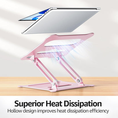 Urmust Laptop Notebook Stand Holder Adjustable Laptop Stand Portable Computer Riser Compatible with MacBook Air Pro HP Dell XPS Lenovo All Laptops 10-15.6"(Rose Gold)