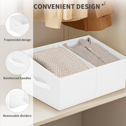 DIMJ Closet Storage Bins, 6 Pack Storage Baskets for Shelves, Foldable Closet Organizer with Handle, Linen Closet Organizers and Storage for Clothes, Toys, Towel, Books (Black)