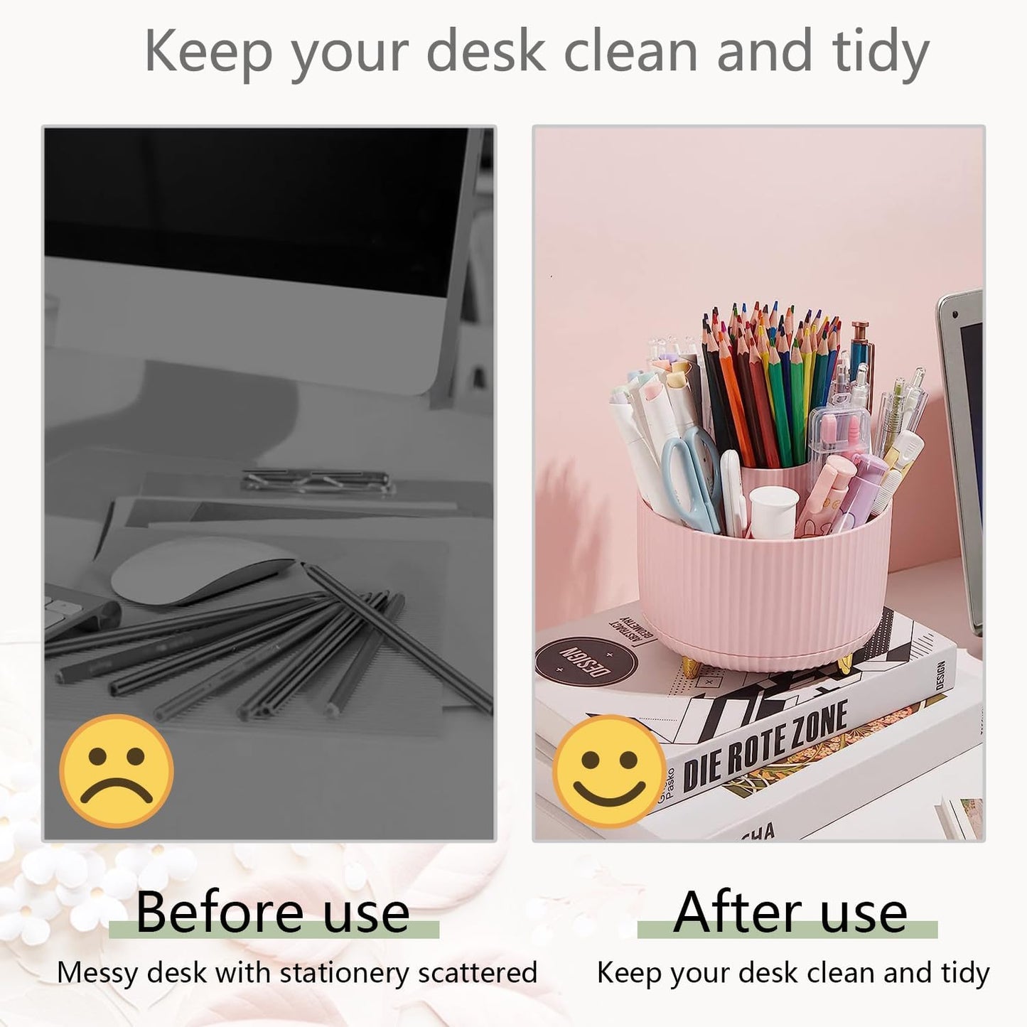 suniya Office Supplies,Gold Desk Accessories,with Stapler,Tape Dispenser,Pen Holder,Scissors,Phone Stand,Staple Remover,Ballpoint Pen,Clear Tape, Staples,Ruler,Clips,Best Gift for Business or Boss