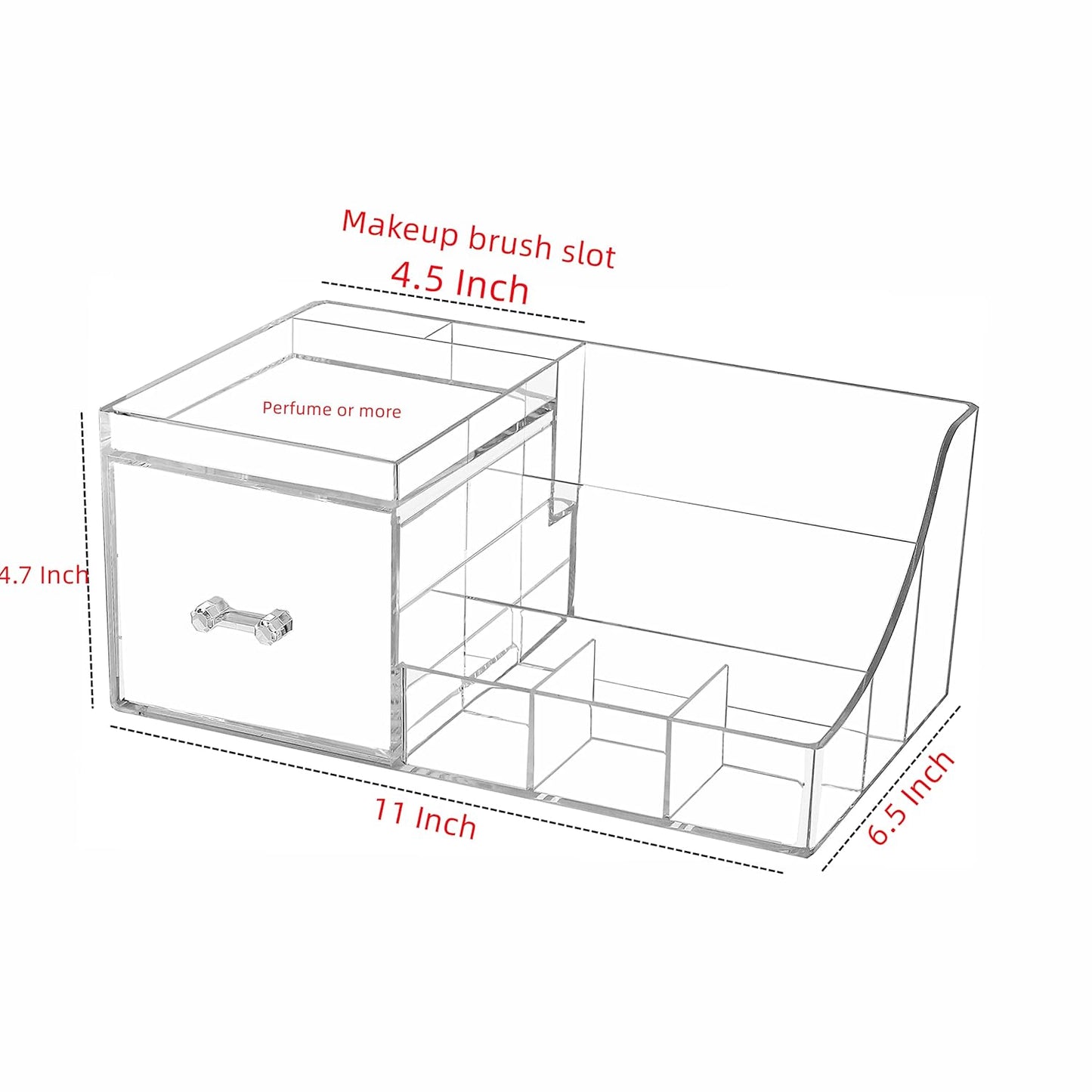 Cq acrylic 2 Pack Clear Make up Organizer Countertop,Stackable 5 Drawers Makeup Storage,Cute Vanity Organizers for dresser Hair Clip,Jewelry,Beauty Product Desk and Bathroom Organizers and Storage