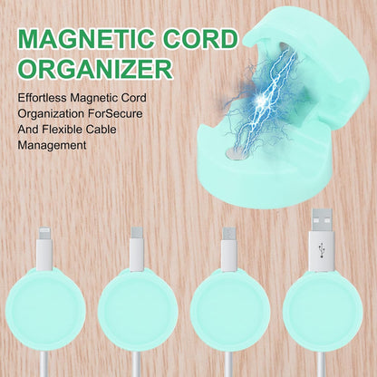 PATIKIL Cable Organizer Holder, 3 Pcs Magnetic Spring Desk Cable Management Clips Adhesive Cord Holder Keeper for Office Desktop Wall Car, Purple