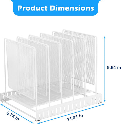 EASEPRES 5 Section Vertical Metal Mesh Desk File Organizer, Spacing Adjustable Upright Desktop Paper Mail Document Magazine Sorter Folder Holder for Workspace Office School Home, Black