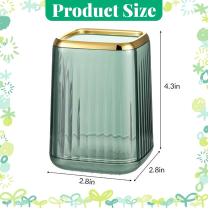 Pen Holder for Desk, Cute Pen Holder Clear Makeup Brush Holder Pencil Organizer Pencil Cup Desk Accessories for Bathroom Countertop Office Home Supplies School (Green)