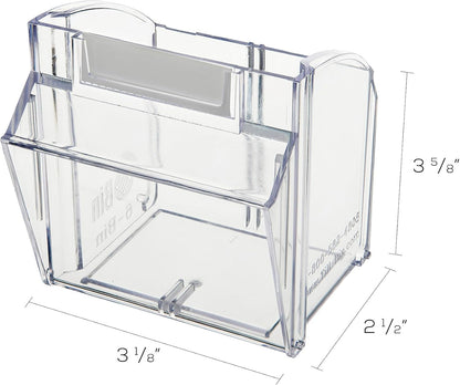 Deflecto Interlocking Tilt Bin, 9 Bin Unit, Clear and White, 23-5/8” x 3-5/16” x 2-5/8” (20903OP)