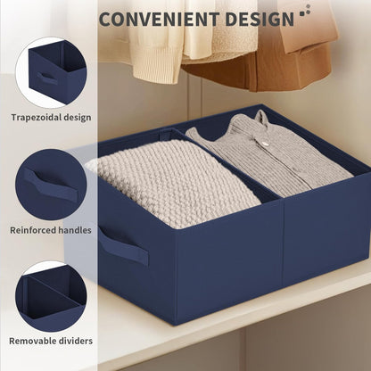 DIMJ Closet Storage Bins, 6 Pack Storage Baskets for Shelves, Foldable Closet Organizer with Handle, Linen Closet Organizers and Storage for Clothes, Toys, Towel, Books (Black)