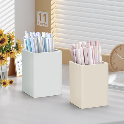 Pen Holder for Desk,Nordic Elegance Square Silicone Pencil Holder Soft Minimalist Desk Pen Cup Stand Waterproof Multifunctional Office Supplies for Home,Kids and School(Grey)
