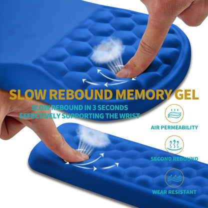 Hokafenle 2 in 1 Ergonomic Mouse Pad Wrist Support & Wrist Rest for Computer Keyboard Set, with Relieve Carpal Tunnel Pain Massage Bulge and Full Memory Gel Design (2In1 Set, Light Green)