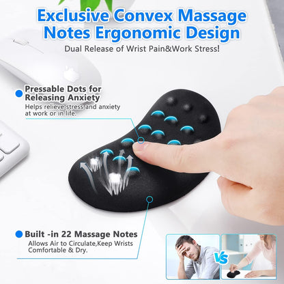 Gimars Upgrade Enlarge Silky and Superfine Fabric Gel Memory Foam Keyboard Wrist Rest Set, Ergonomic Keyboard Mouse Wrist Support for Typing Pain Relief, Comfort for Office, Gaming, Computer