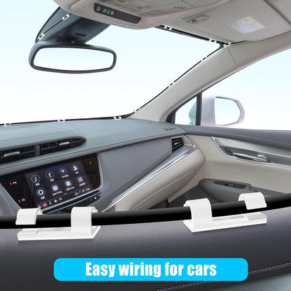 XHF 50pcs Medium Self Adhesive Cable Clips Clear,Wire Clips Cable Management Wire Organizer Cord Holder for Under Desk, Car, Wall, TV PC Ethernet Cable