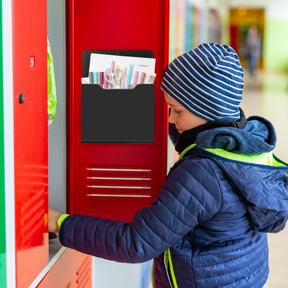 Feifeiya 2 Pcs Magnetic File Folder Wall Hanging Holder Large Pocket Paper Magazine Mail Organizer for Refrigerator Classroom Locker Whiteboard(Vertical,Purple Color,12.2 x 9.4 Inches)