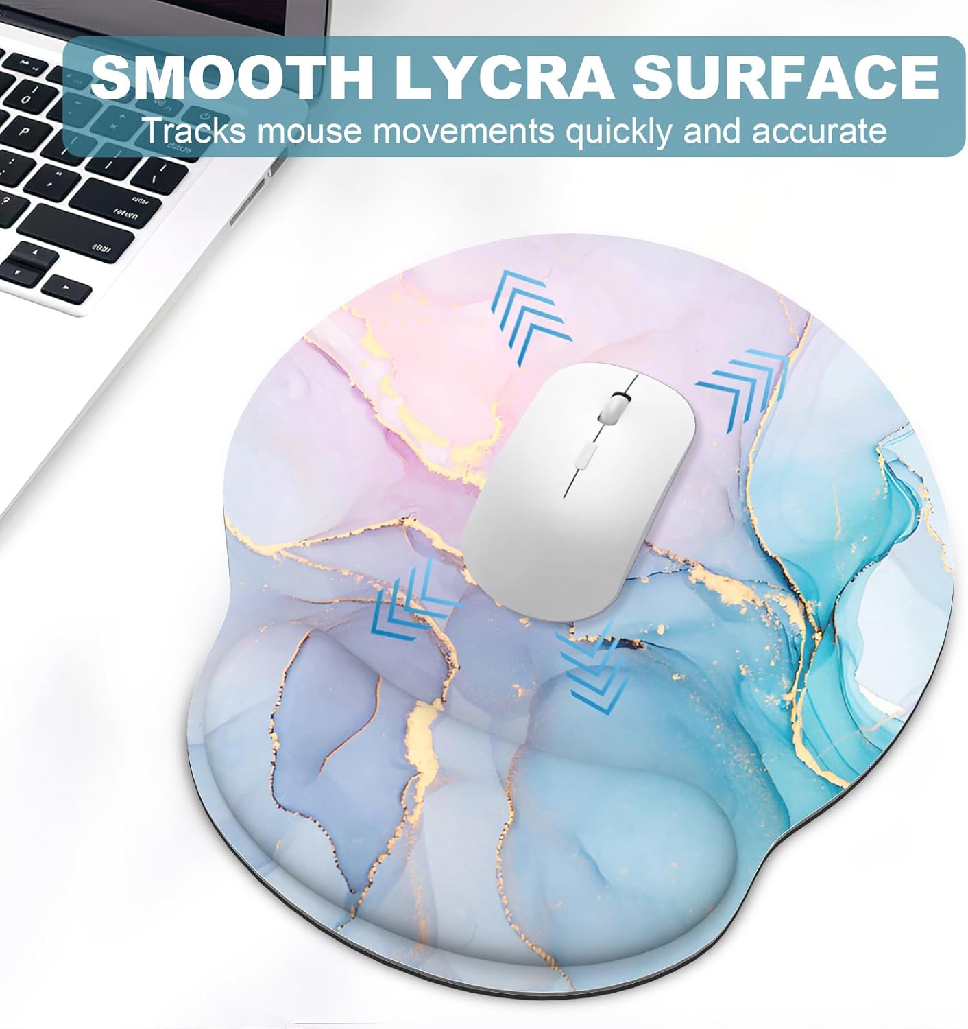 Ergonomic Mouse Pad with Wrist Rest and Keyboard Wrist Rest, Memory Foam Wrist Rest for Computer Keyboard, Easy Typing, Pain Relief, Mouse Pad Wrist Support for Gaming,Office, Laptop, Black Flower