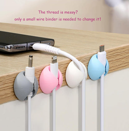 Panda Cable Organizer, Adorable Animal-Shaped Cable Clips, Desk Cable Management Cord Holder for Home and Office, Cute Wire Clips for Headphones, Chargers, USB Cables (4-Pack)