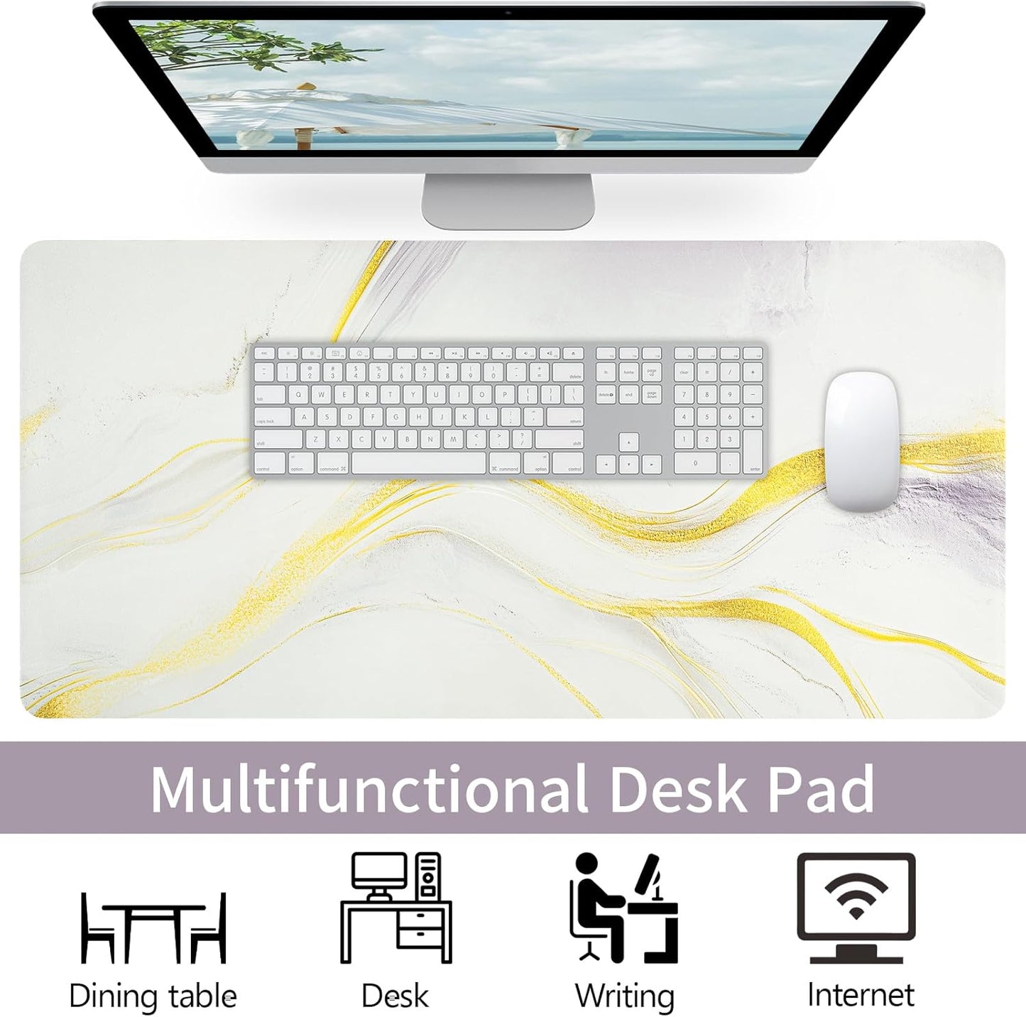 Wrist Rest for Computer Keyboard and Mouse, Ergonomic Design Wrist Support Pad for Keyboard, Soft Memory Foam Desk Pads Support Hand and Arm Easy Typing Pain Relief, 2 Piece Pad, Cream Pink