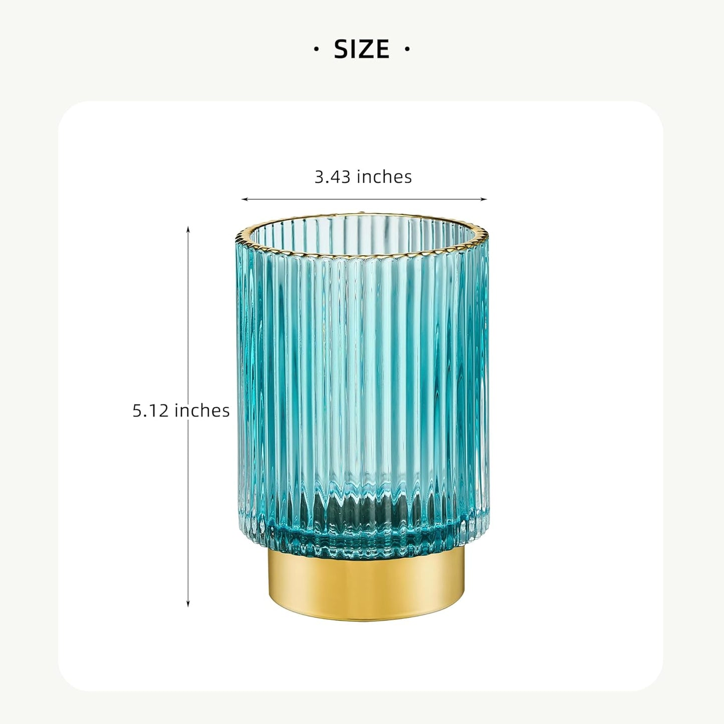 Makeup Brush Holder Organizer,Toothbrush Holders,Desk Pen Pencil Holder,Multifunctional Vintage Glass Brush Cup（L/Green/A3-6-US）