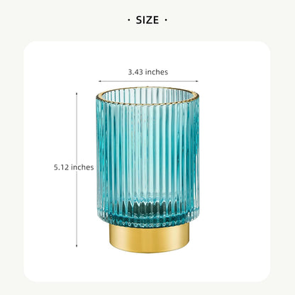 Makeup Brush Holder Organizer,Toothbrush Holders,Desk Pen Pencil Holder,Multifunctional Vintage Glass Brush Cup（L/Green/A3-6-US）