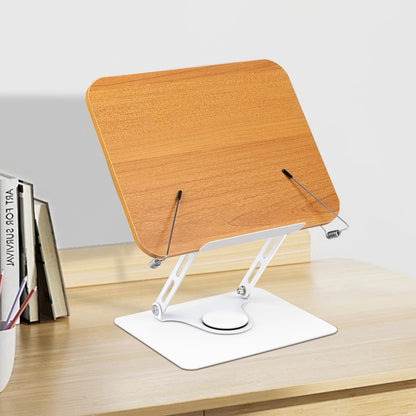 Honagu Book Stand for Reading, Adjustable Book Holder with 360 Degree Rotating Base & Page Clips, Hands Free Foldable Desktop Cookbook Stand for Sheet Music, Laptop, Recipe, Textbook (Acrylic)
