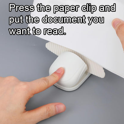 Document Holder for Typing, White Plastic Paper Desk Stand with Fixed Plate Portable Easy to Use Copies Stand for A4 Paper Documents Office Desktop Typing Reading
