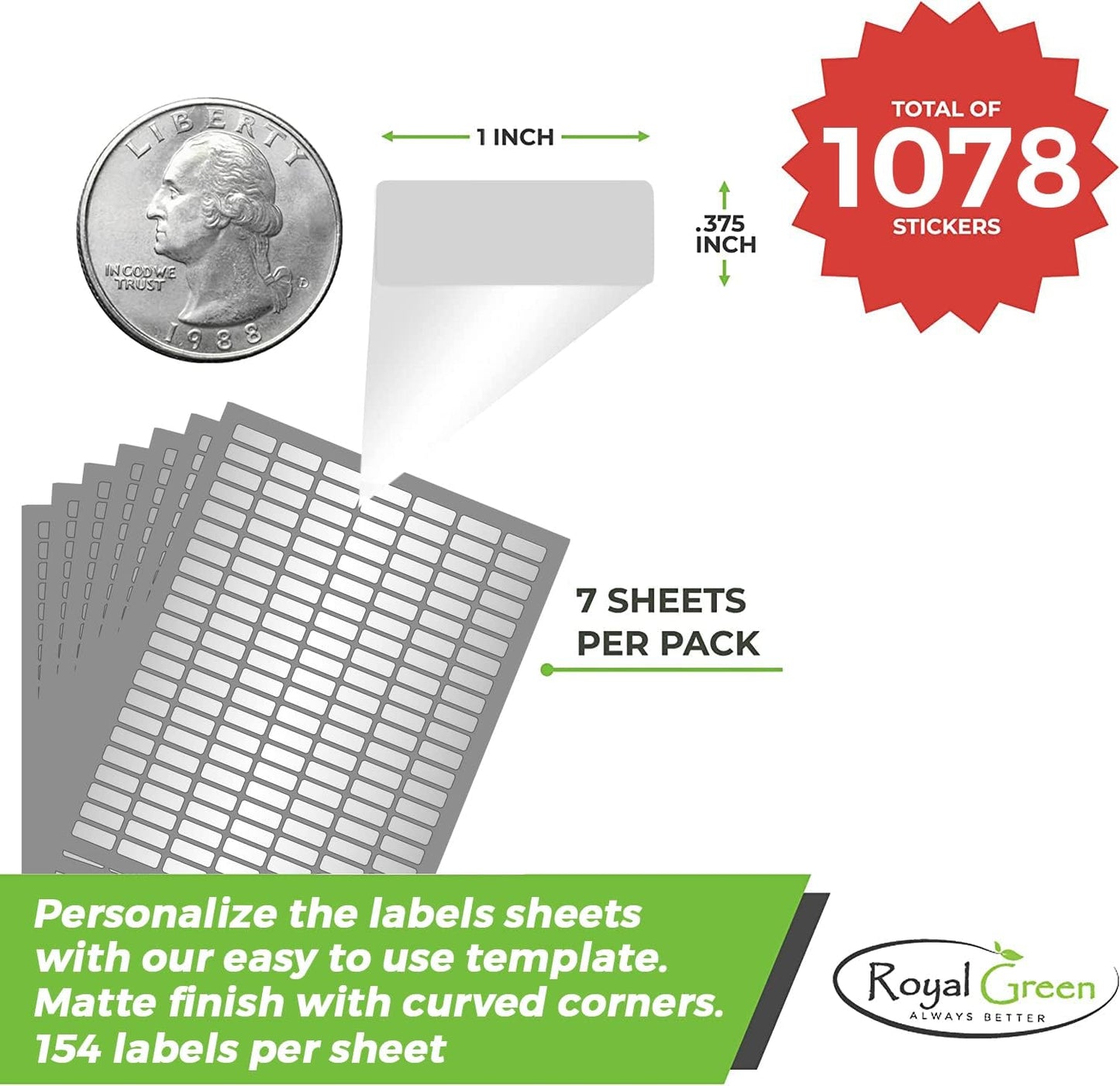 White Rectangular Labels + Bonus Color Labels - Value Pack - 1138 Pack