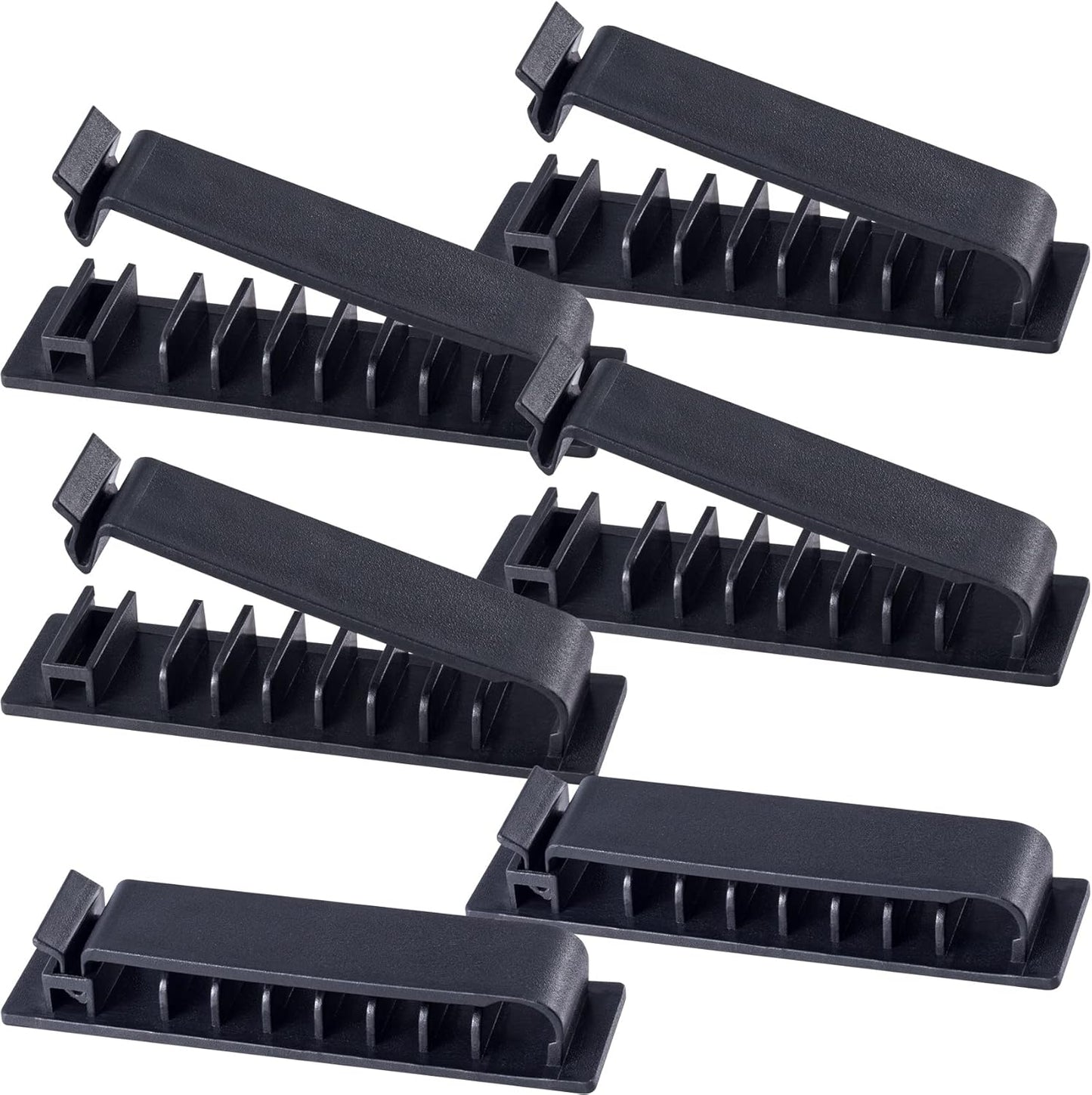 OIIKI Cable Organizer Cord Management for Desk 6 Packs, Self Adhesive Cord Holders Cable Clips Wire Organizer for Phone Computer Appliances Charger