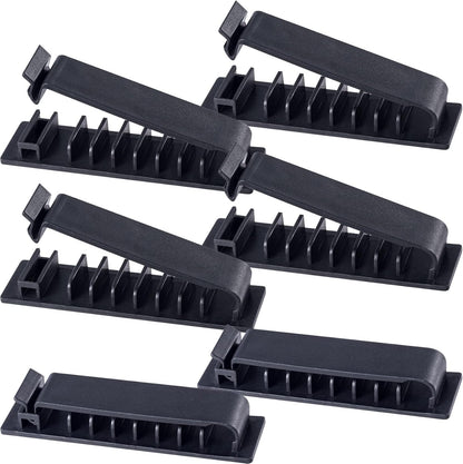 OIIKI Cable Organizer Cord Management for Desk 6 Packs, Self Adhesive Cord Holders Cable Clips Wire Organizer for Phone Computer Appliances Charger