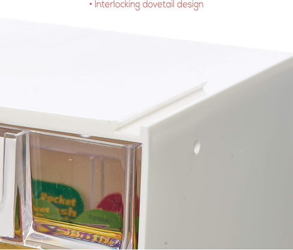 Deflecto Interlocking Tilt Bin, 9 Bin Unit, Clear and White, 23-5/8” x 3-5/16” x 2-5/8” (20903OP)