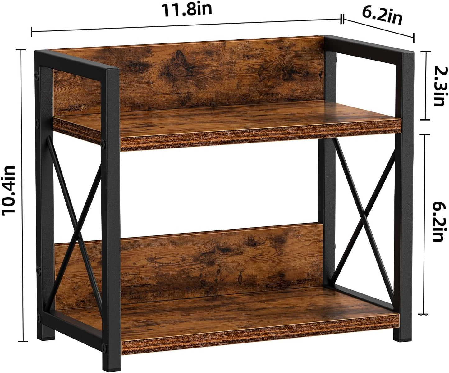 Giikin Countertop Shelf Organizer, 2 Tier Kitchen Spice Rack Organizer for Countertop, Wood Coffee Counter Shelf Organizer for Home (Bamboo, S)