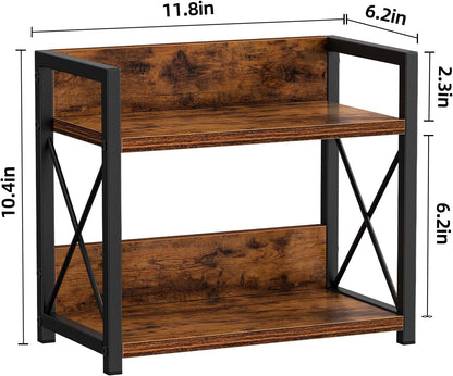 Giikin Countertop Shelf Organizer, 2 Tier Kitchen Spice Rack Organizer for Countertop, Wood Coffee Counter Shelf Organizer for Home (Bamboo, S)