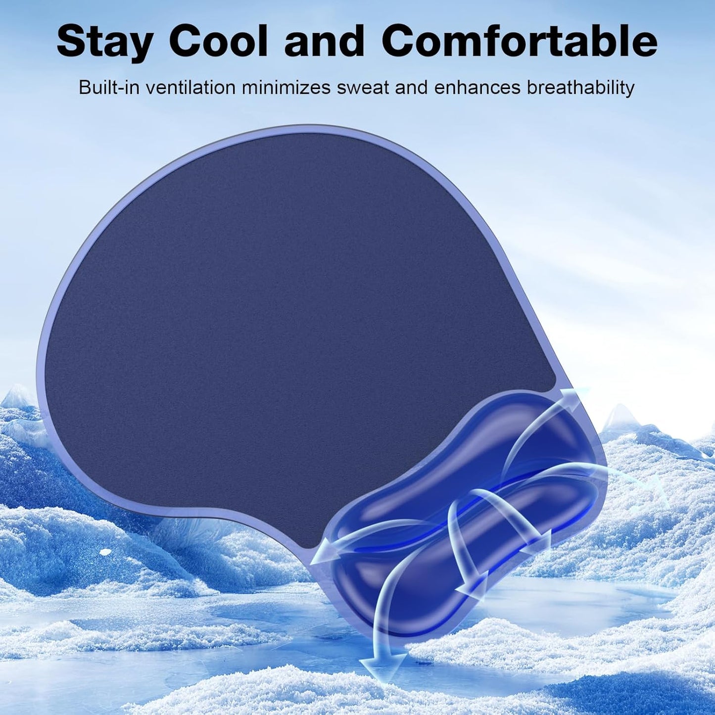 Gel Mouse pad & Keyboard Wrist Rest Set, Ergonomic Keyboard and Mousepad with Wrist Support, Keyboards Wrist Rest, Computer Keyboards Pad, Cooling Gel Blue