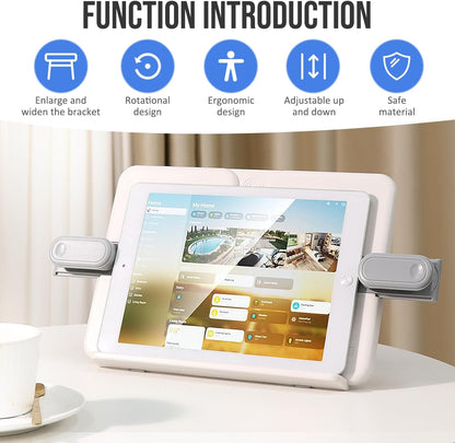 Book Holders for Reading Hands Free Desktop Cookbooks Stands Tray Portable Foldable Lightweight Bookstands Page Clips Rest for Music Score Cookbook Tablet Textbooks Ergonomic Reading Posture (Blue)