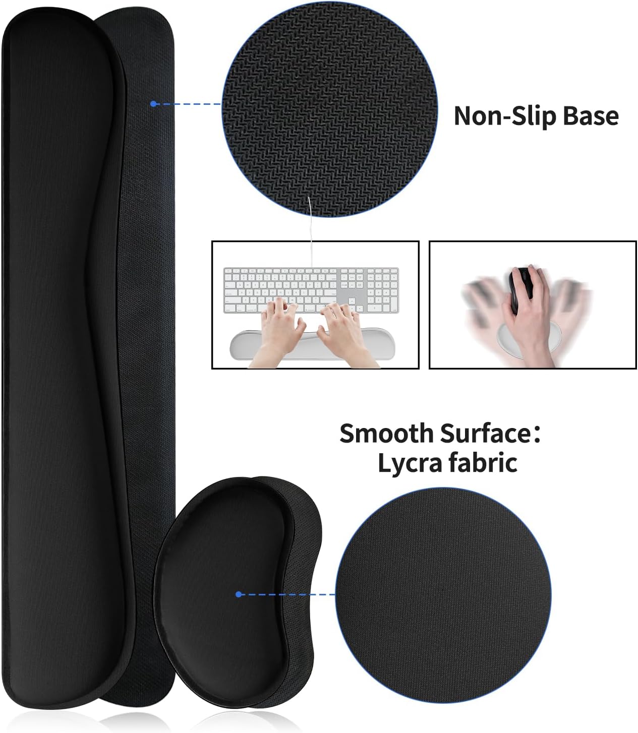 Bloss Leather Desk Pad and Keyboard Wrist Rest, Large Mouse Pad + Keyboard Pad+Mouse Wrist Support, Non-Slip Desk Mat Protector for Office, Home(31.5×15.7 Inches,Beige)