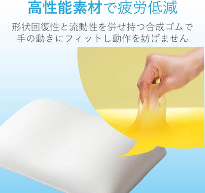 ELECOM Wrist Rest FITTIO Long Type Fatigue Reduction Ergonomic Design Comfortable Memory Foam Anti Skid White MOH-FTPWH