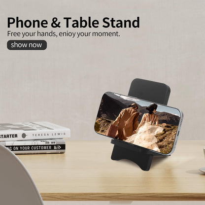 Solid Wood Phone Stand, Desktop Wooden Phone Stand, Simple Phone Holder, Compatible with All Phones (Walnut Wood)