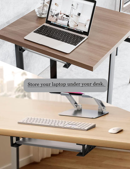 Under Desk Mount Holder or Wall Mount, Fit for Laptop, Keyboard, Routers, Modems, Cable Box, Network Switch and Devices Up to 40mm/1.57in Thick (Black)