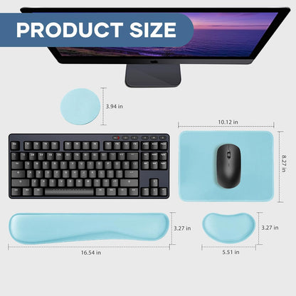 Office Ergonomic Memory Foam Computer Mouse and Keyboard Wrist Rest pad Support Carpal Tunnel, Wrist Rest for Keyboard and Mouse, Wrist Support Set